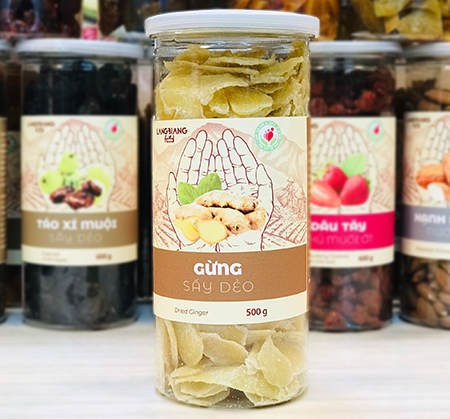 Gừng sấy dẻo LangBiang Food hũ 500g