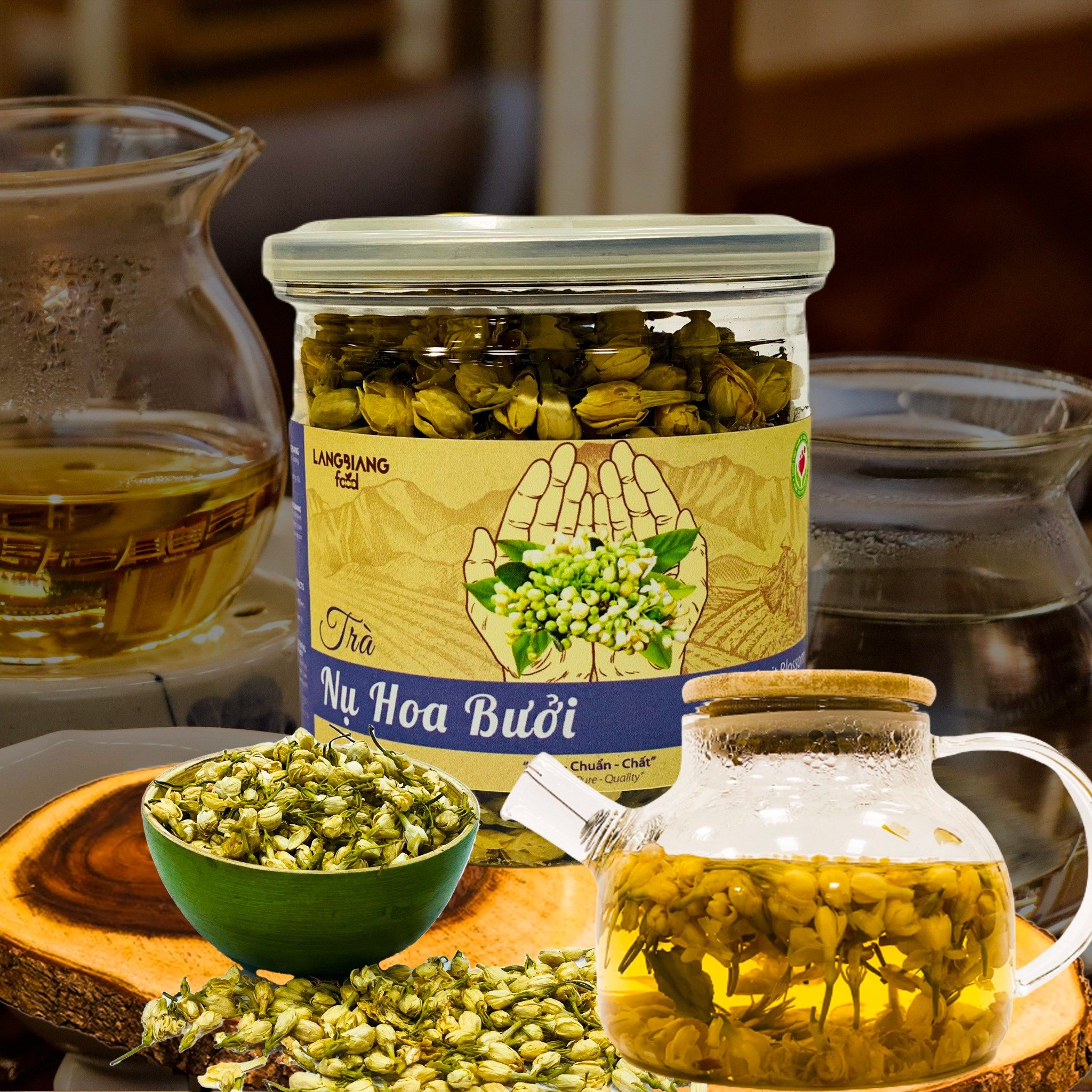 Trà nụ hoa bưởi LangBiang Food hũ 70g