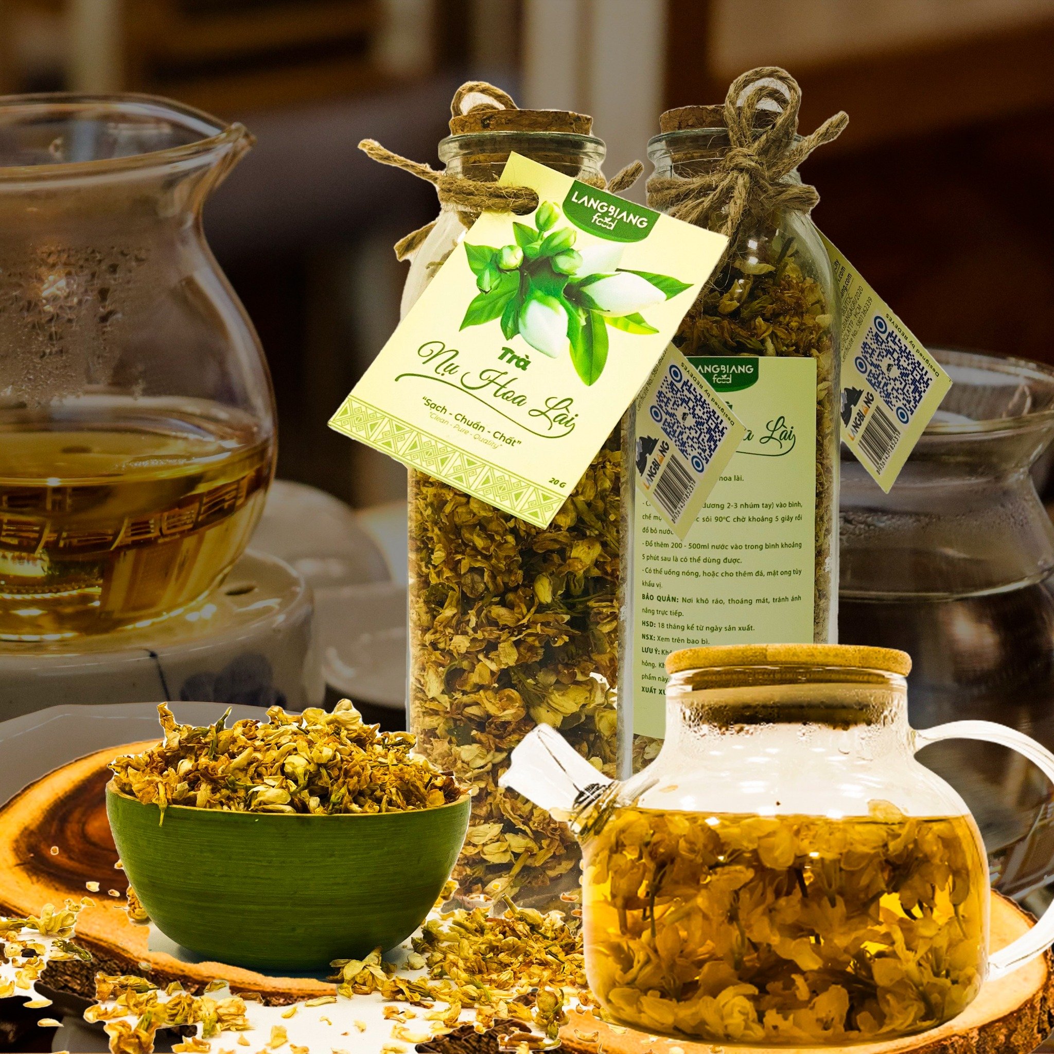 Trà nụ hoa lài LangBiang Food chai 35g